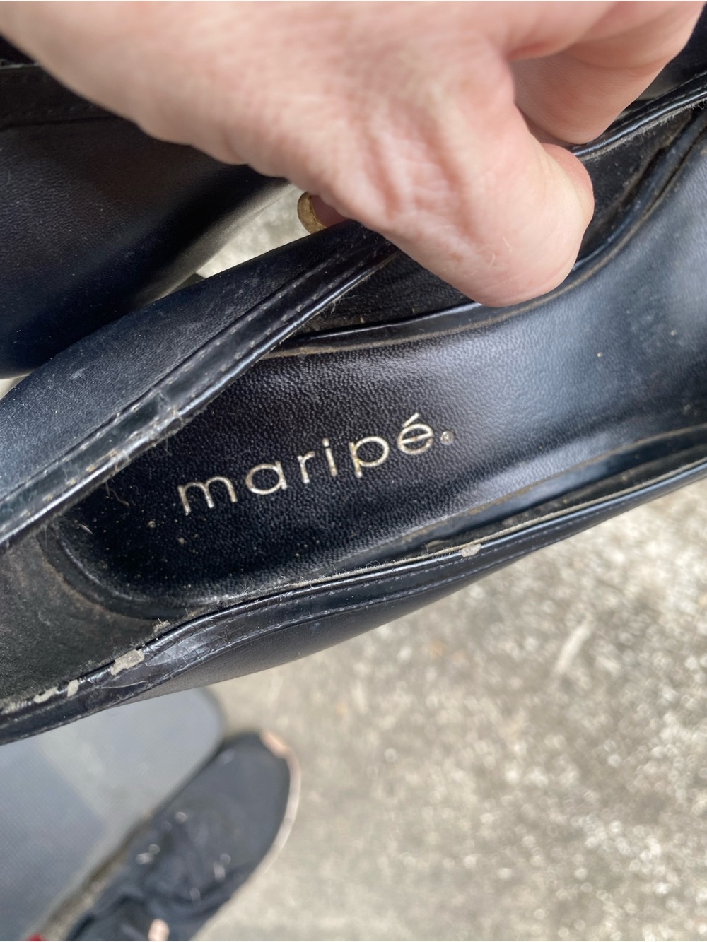 Maripe Black Peep-Toe Leather Heels - Picture 10 of 13